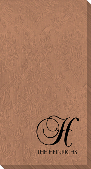 Elegant Initial Carte Embossed Guest Towels